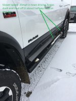 Dura Flap front with Ram factory step tube note width and mud on front of tube.JPG